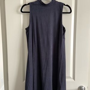 Navy Blue High Neck Dress
